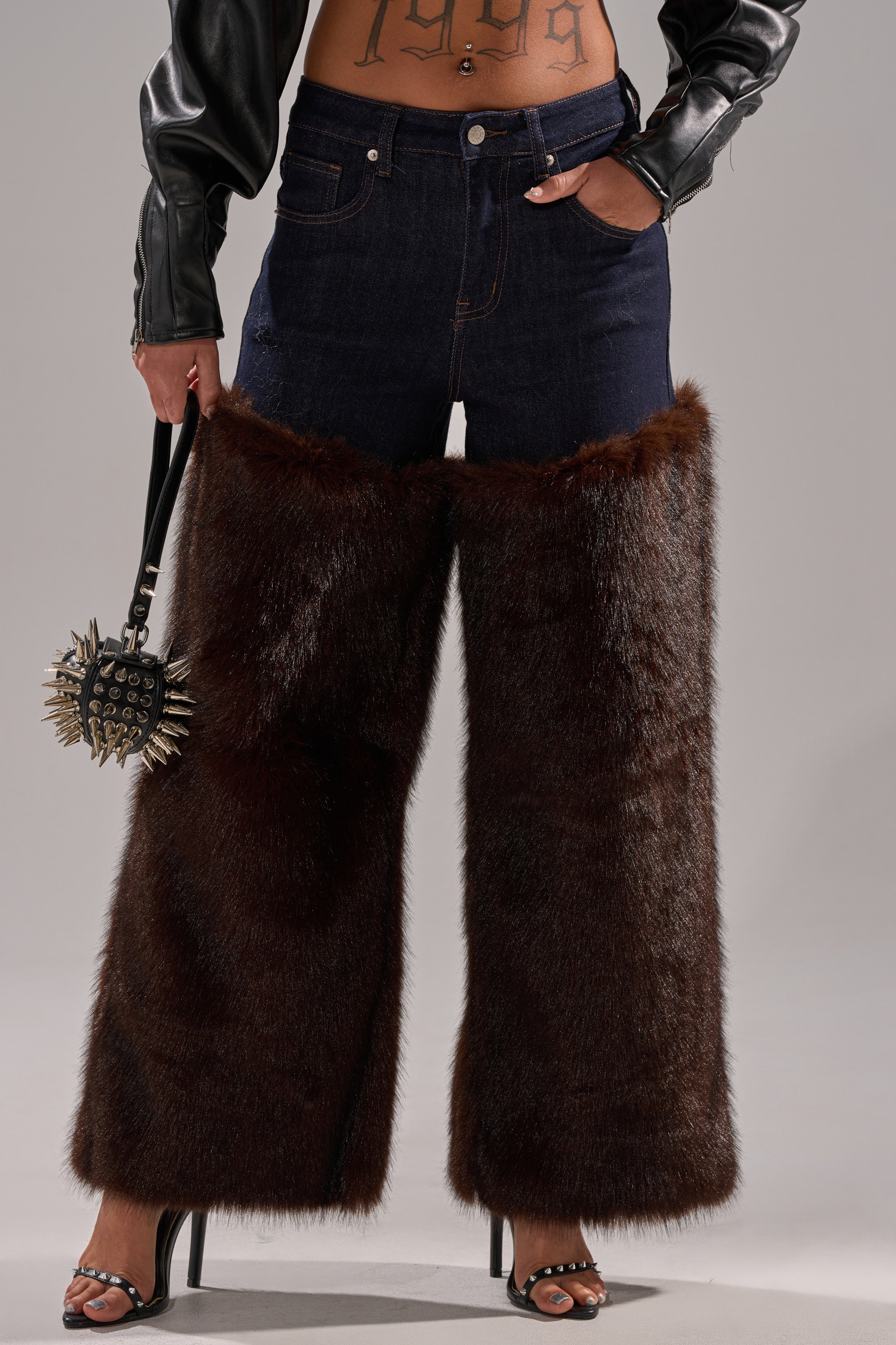 BOOTS WITH THE FUR WIDE LEG DENIM