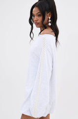 GORGINA OFF THE SHOULDER SWEATSHIRT DRESS