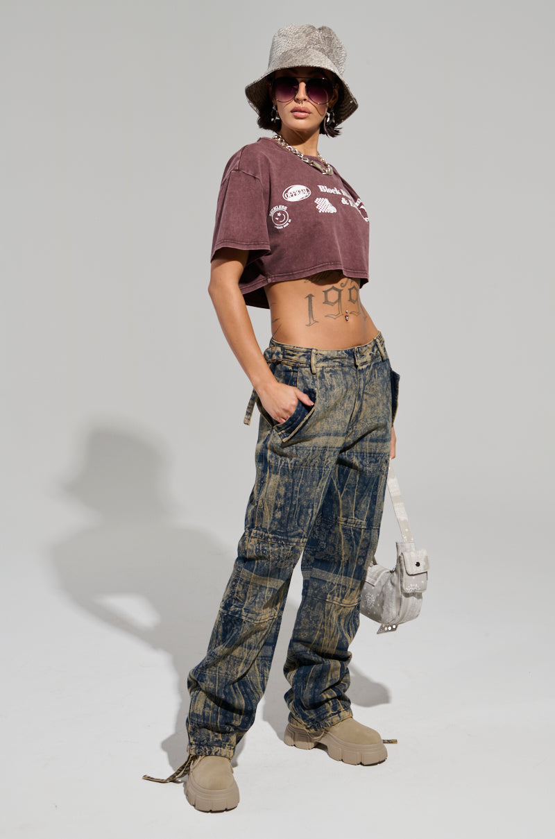 BLOCK HIS NUMBER CROPPED T-SHIRT