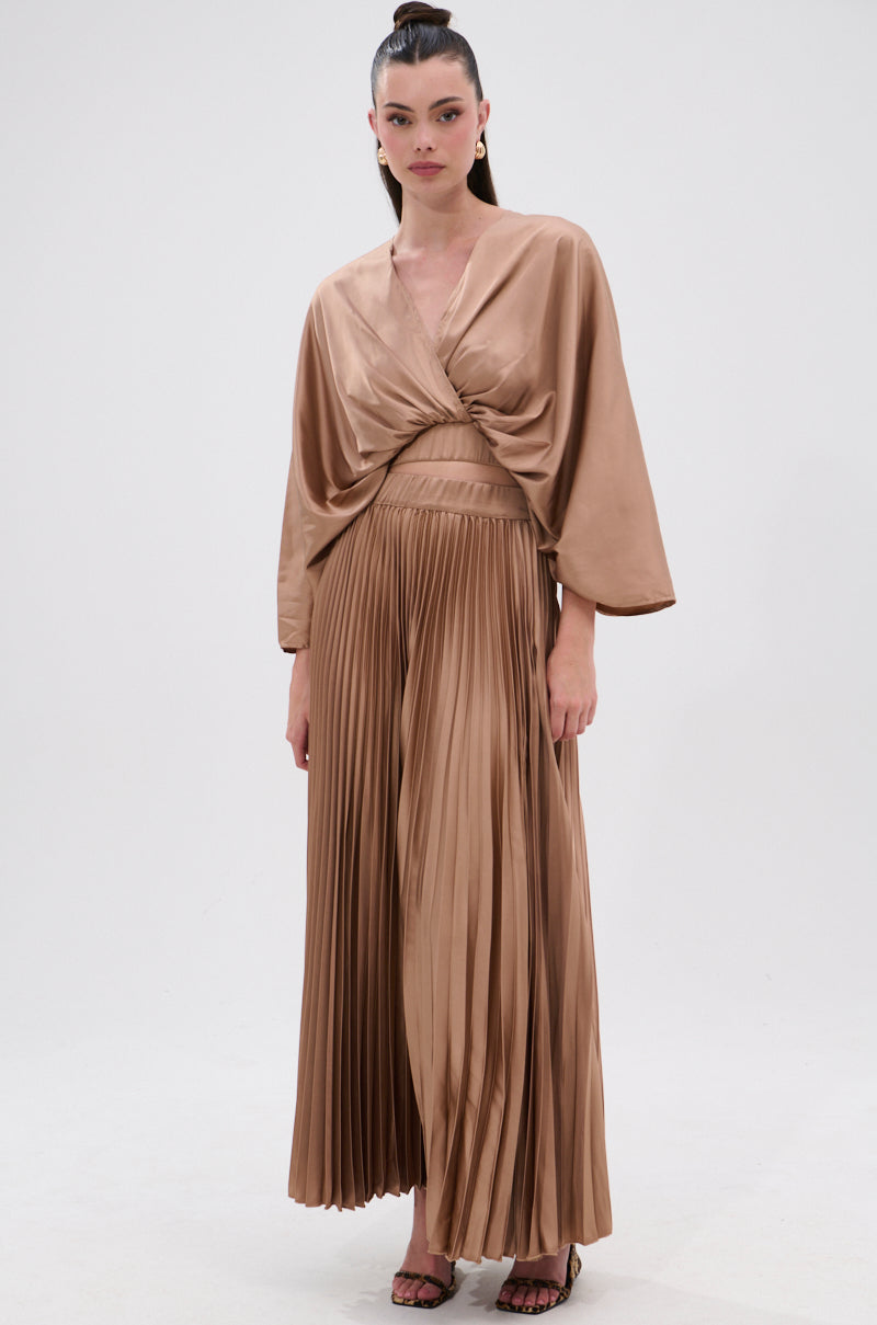 MILLIE MOCHA MOUSSE SATIN MAXI SKIRT