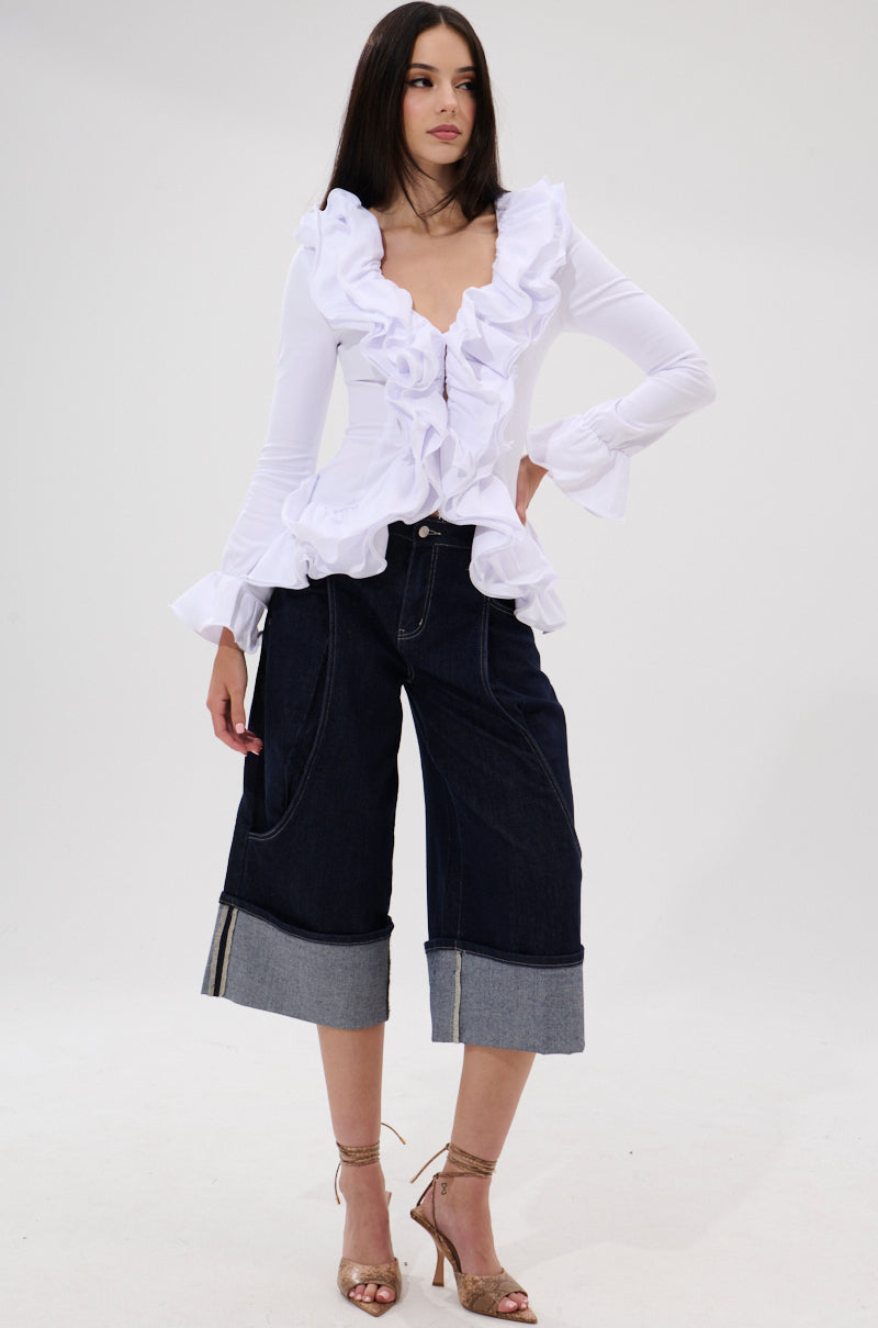 RENAISSANCE RUFFLE DETAIL BLOUSE