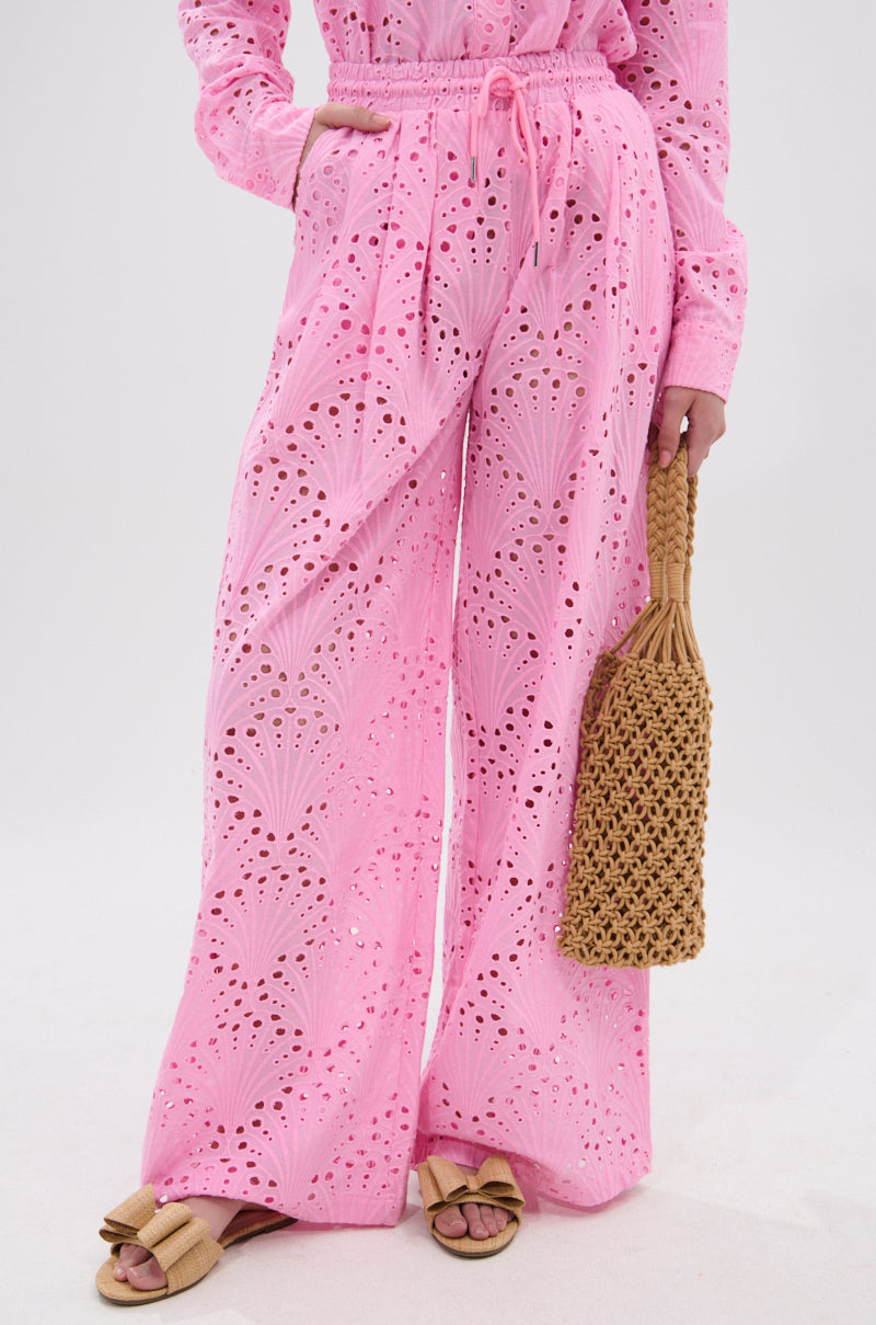 JORDAN EYELET PALAZZO PANT