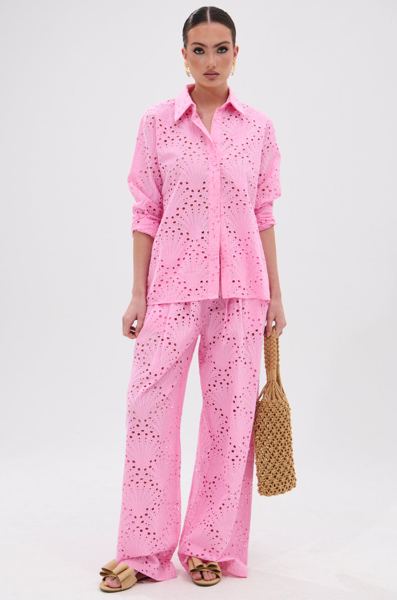 JORDAN EYELET PALAZZO PANT