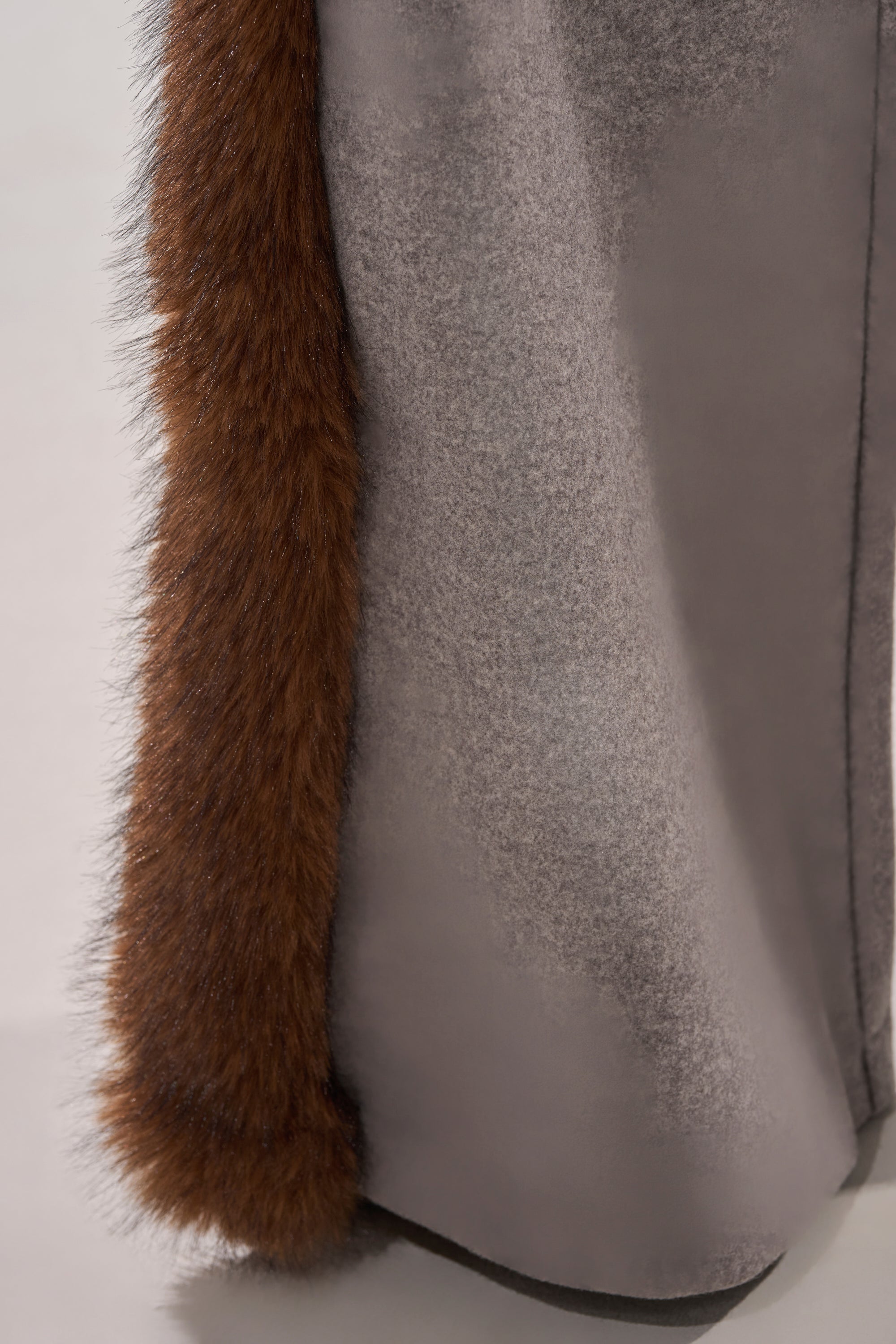 HALLE FUR TRIM WIDE LEG PANT