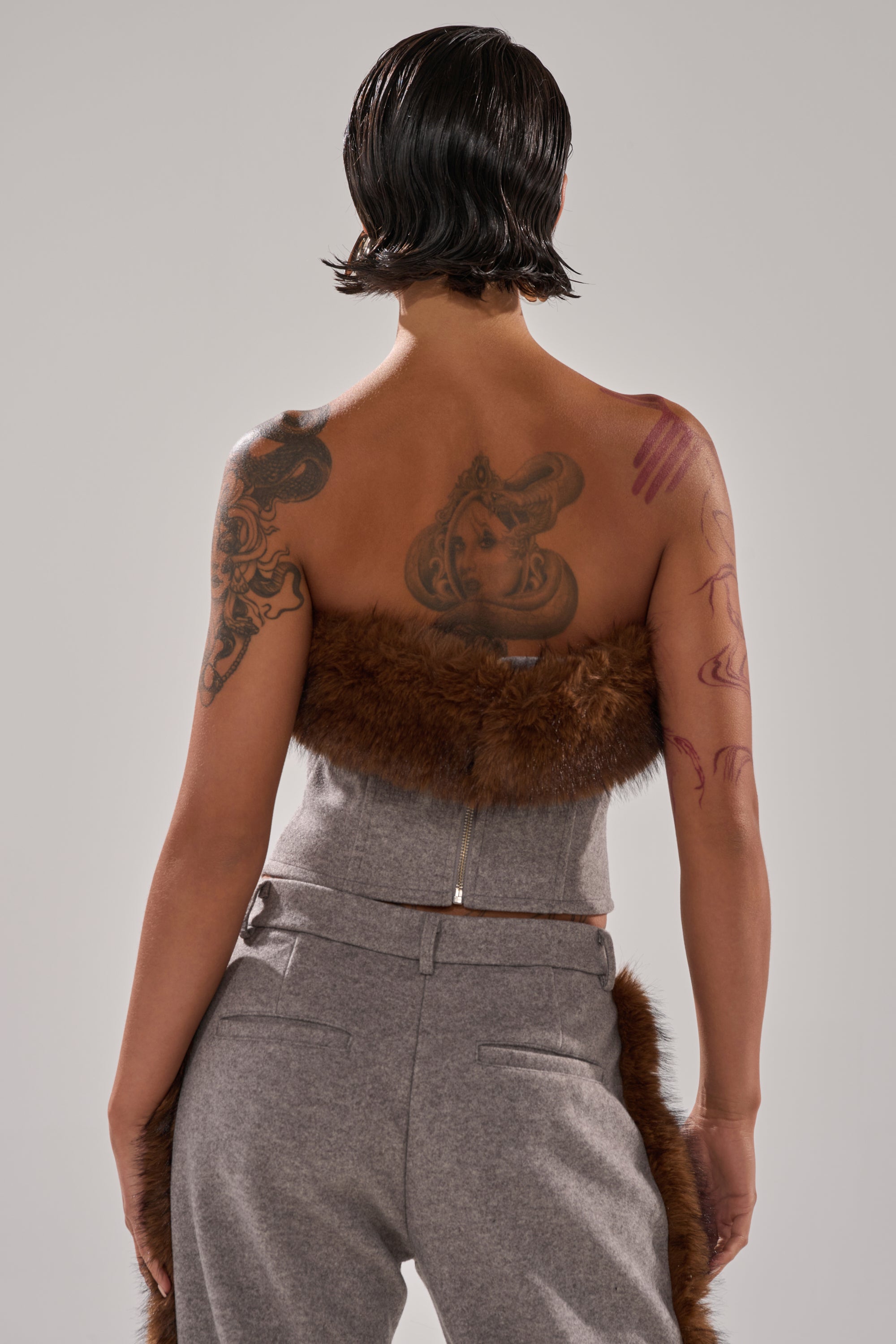 HALLE FUR TRIM CORSET