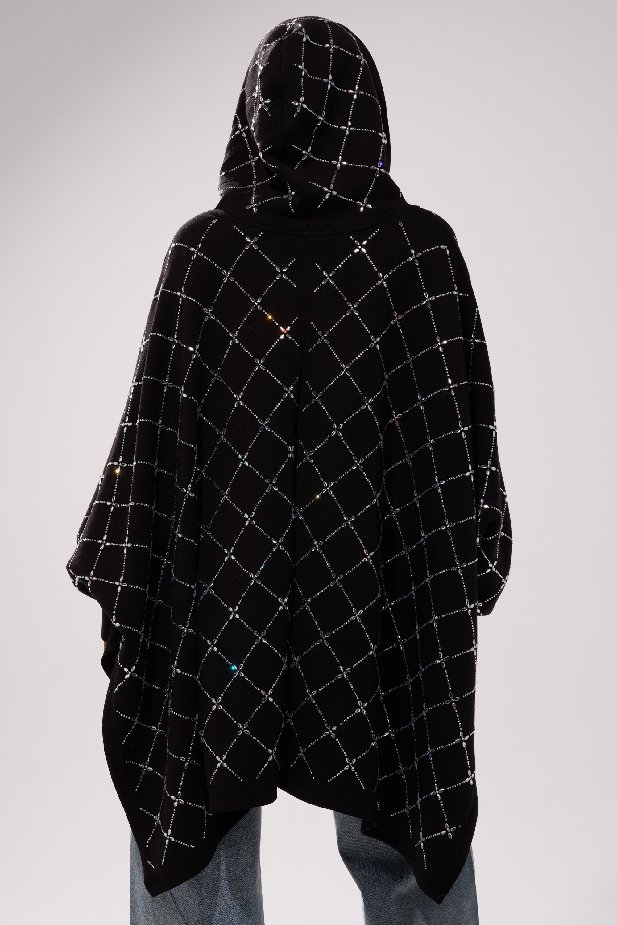 BLING BLING OVERSIZED ZIP UP SWEATSHIRT