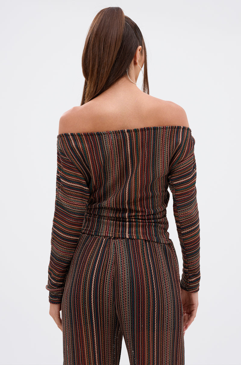CANDICE STRIPE OFF THE SHOULDER BLOUSE