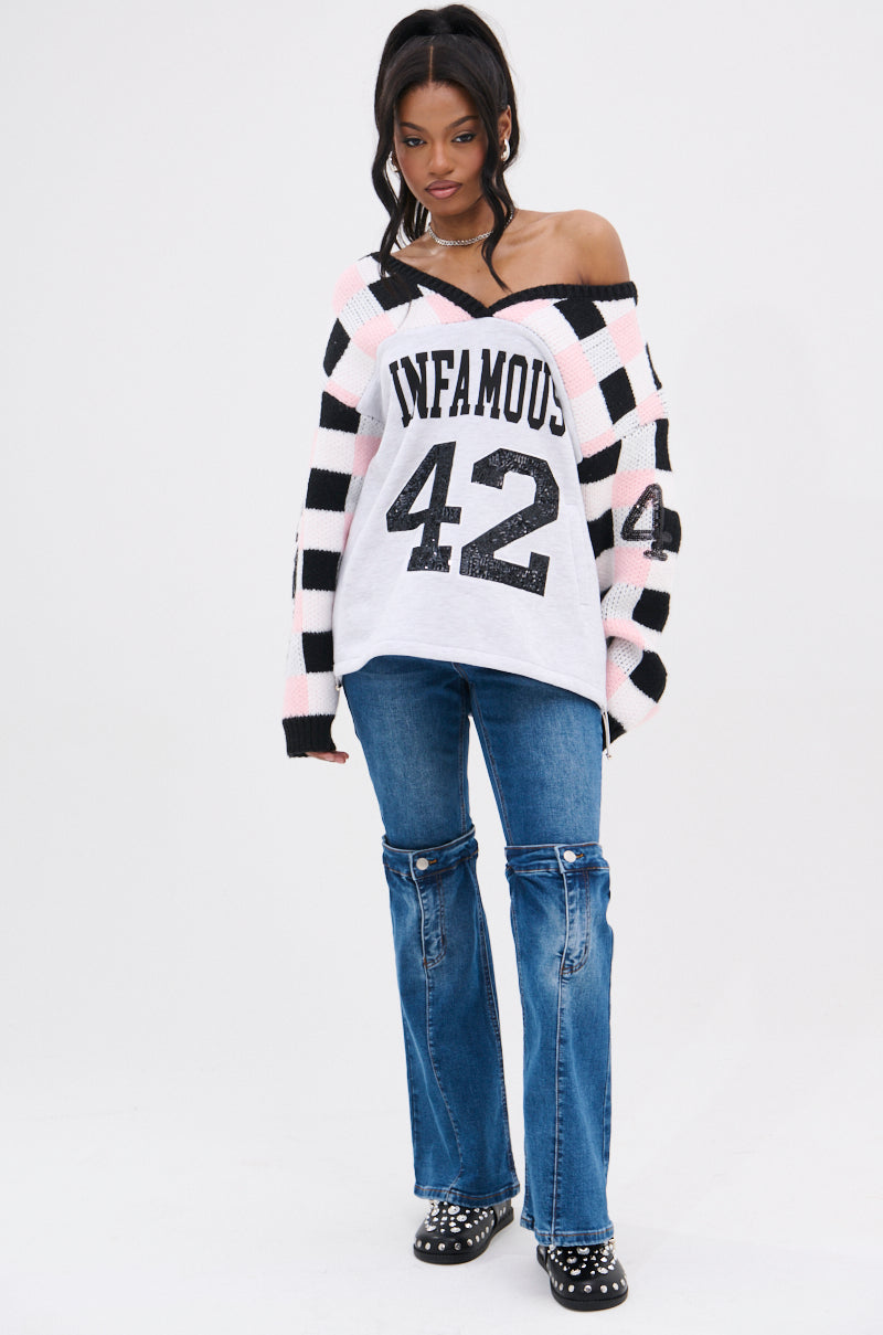 42 SEQUIN PATCHWORK SWEATER