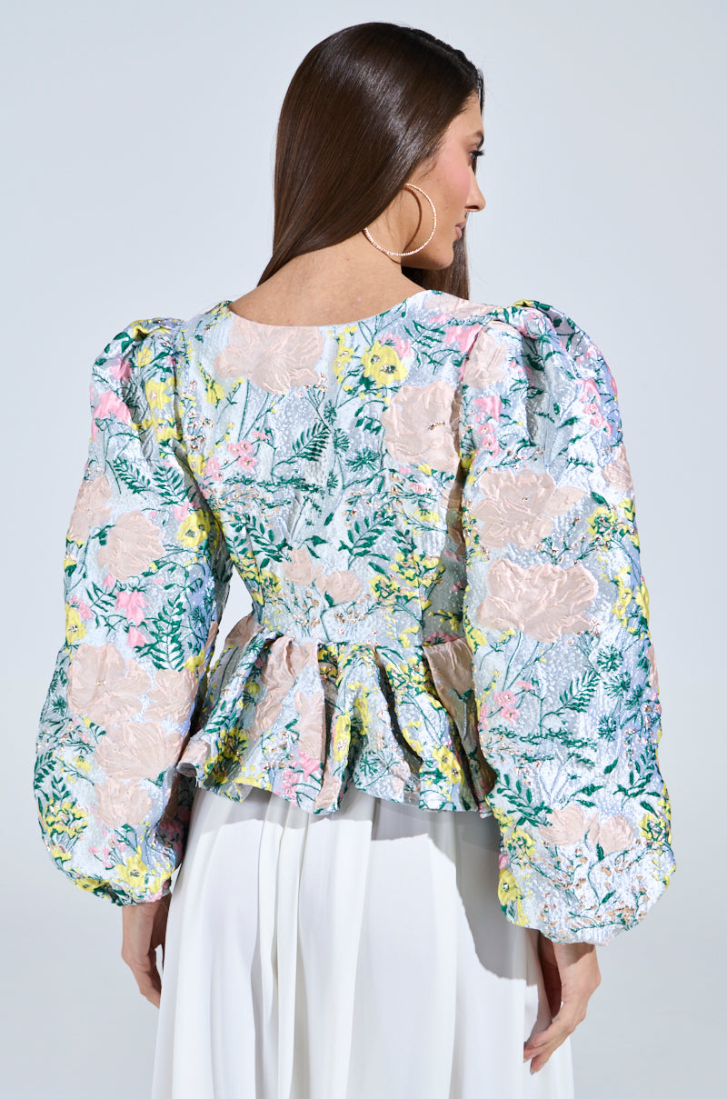 2 WAYS TO SLAY BROCADE LONG SLEEVE TOP
