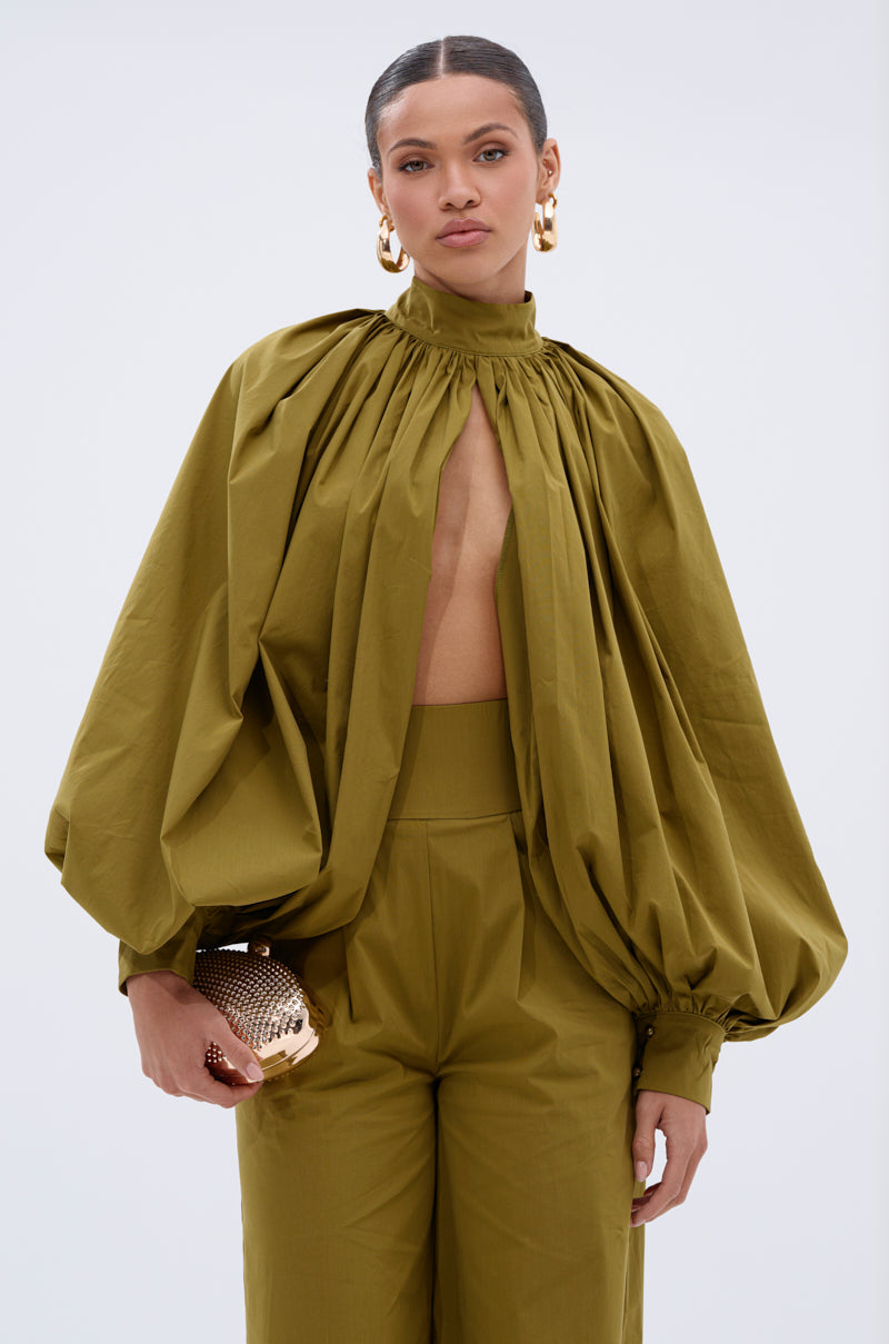 GOLD COAST BALLOON SLEEVE BLOUSE