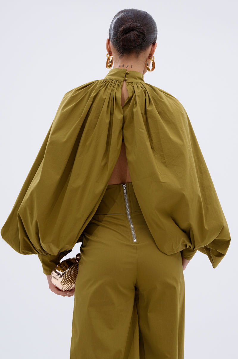 GOLD COAST BALLOON SLEEVE BLOUSE