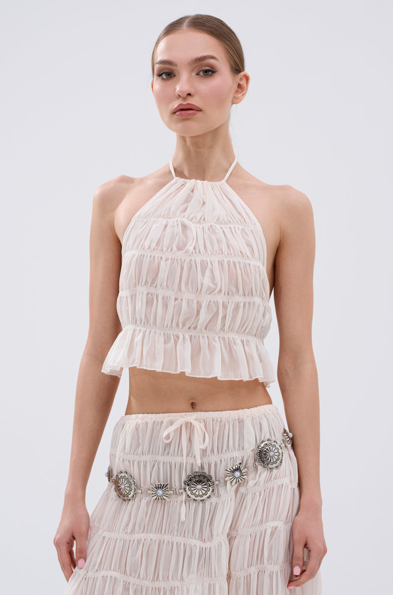 JUST KEEP GOIN HALTER TOP