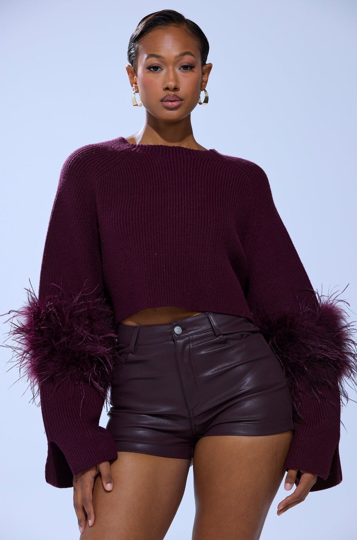 MILLY FEATHER TRIM SWEATER