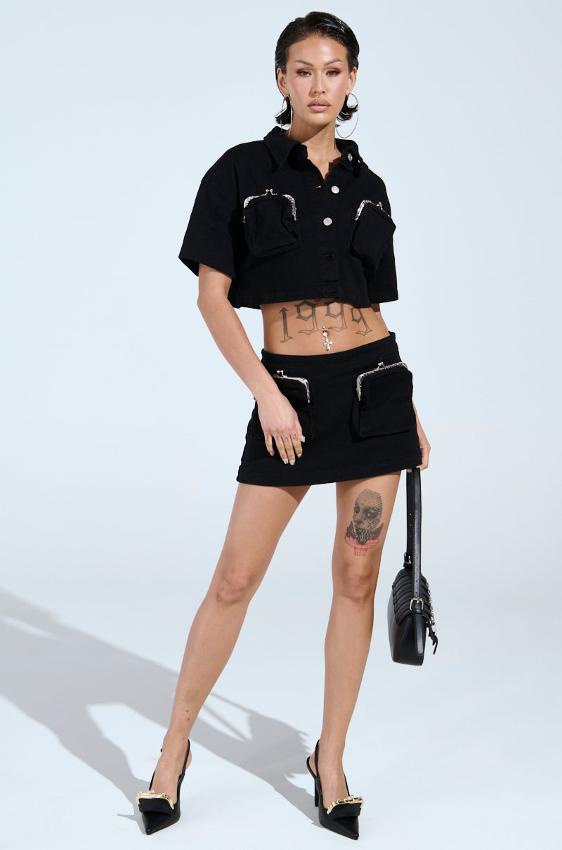 GIVE ME THE MONEY HONEY MINI SKIRT