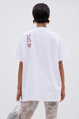 KING OF HEARTS OVERSIZED TEE IN WHITE