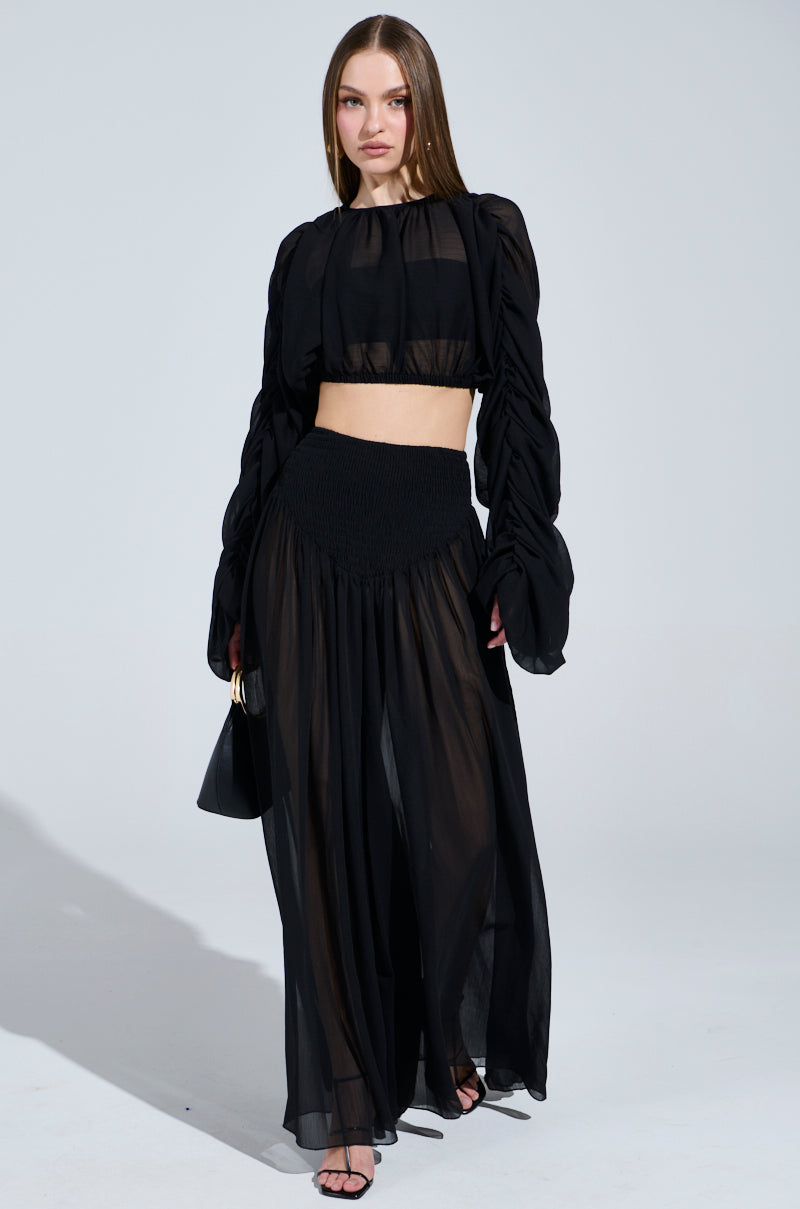 LAURA RUCHED PALAZZO PANT