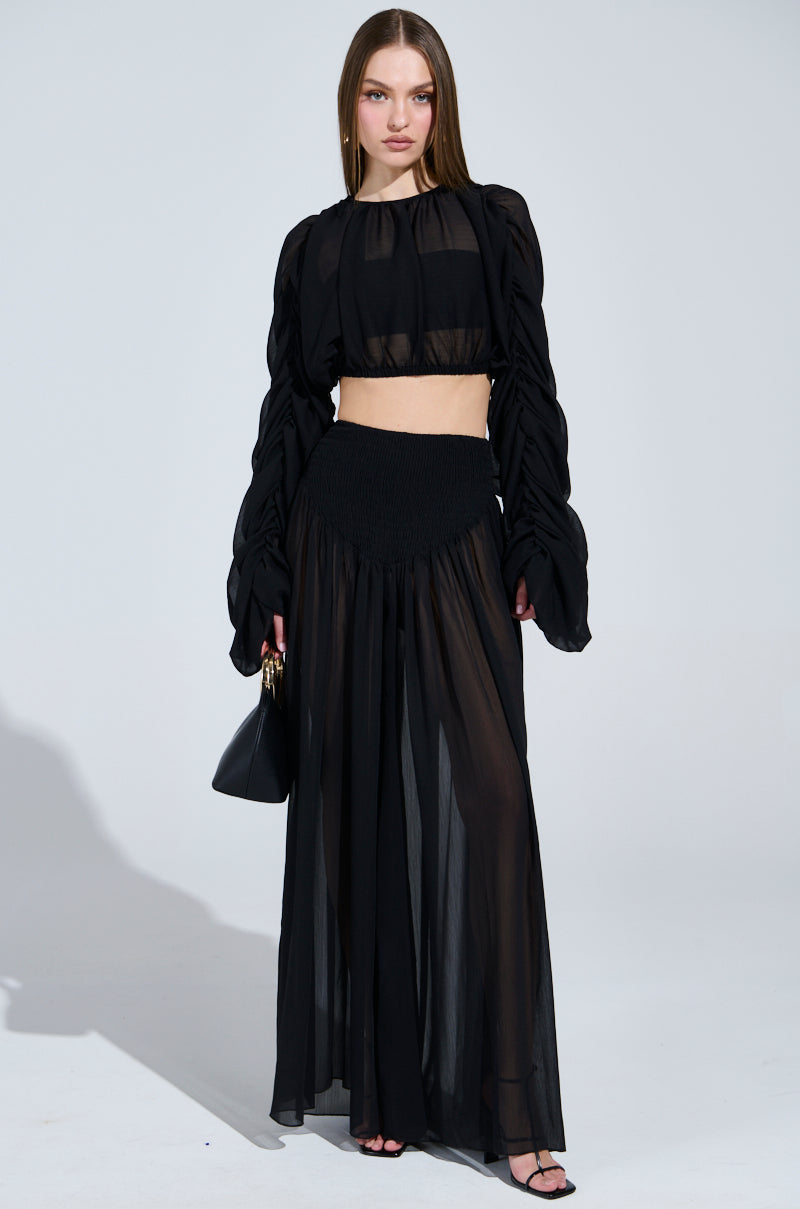 LAURA RUCHED PALAZZO PANT