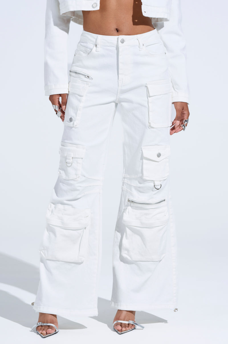KYLIE CARGO DENIM PANTS