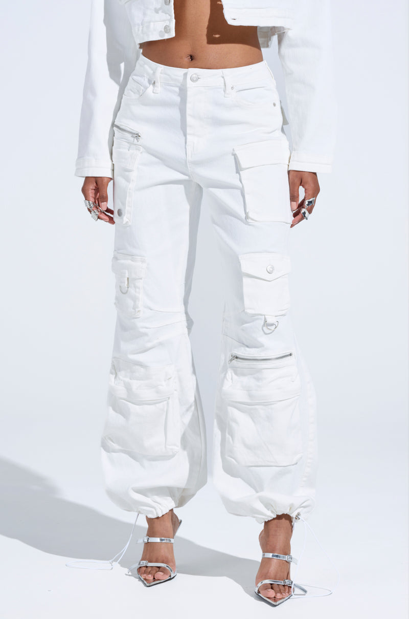 KYLIE CARGO DENIM PANTS