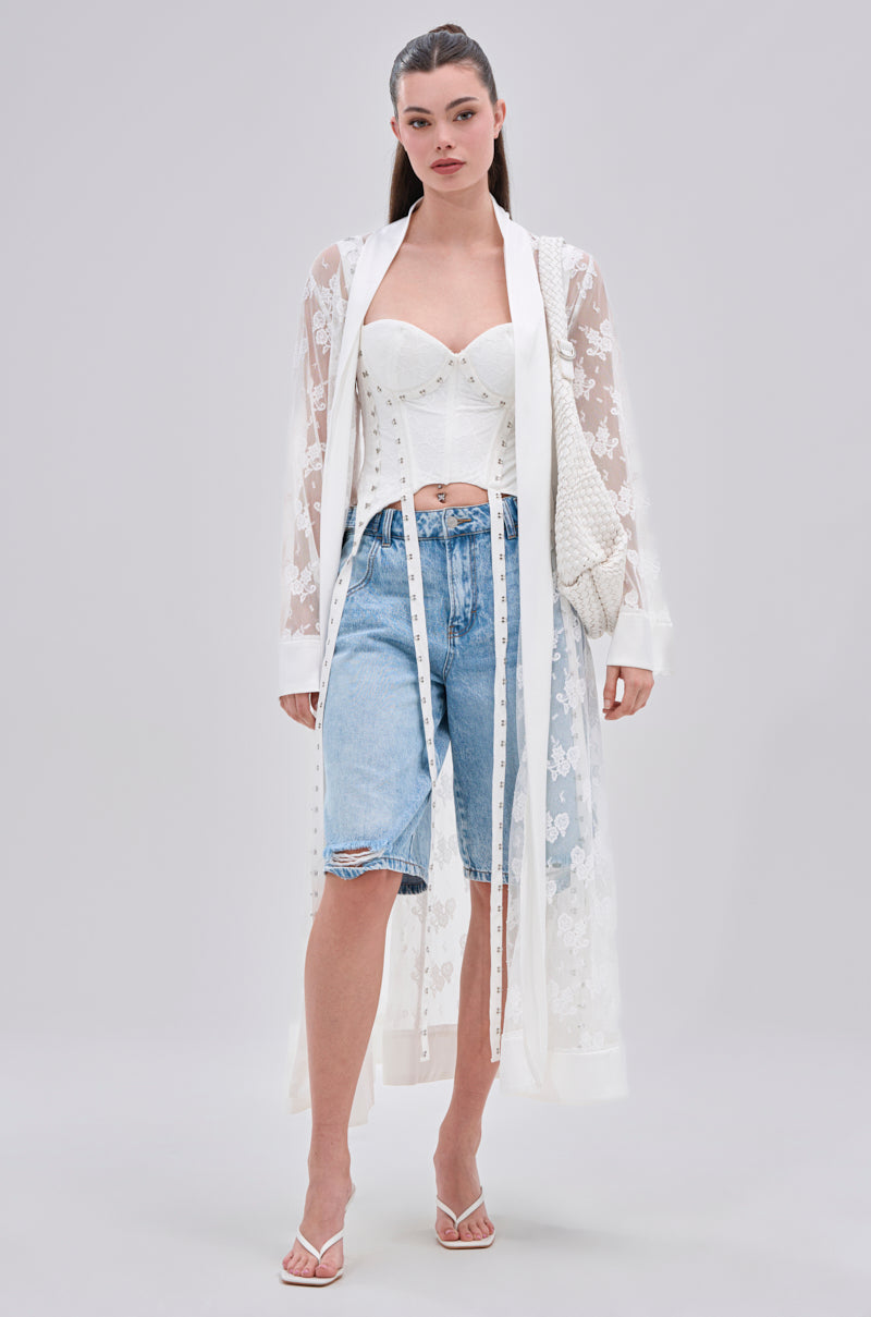 BORA BORA LACE DUSTER IN WHITE