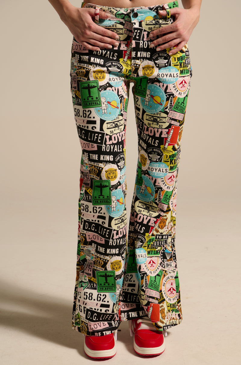 GREEN LIGHT LOW RISE FLARE DENIM