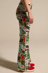 GREEN LIGHT LOW RISE FLARE DENIM