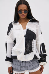 BLACK DAHLIA PATCHWORK BOMBER