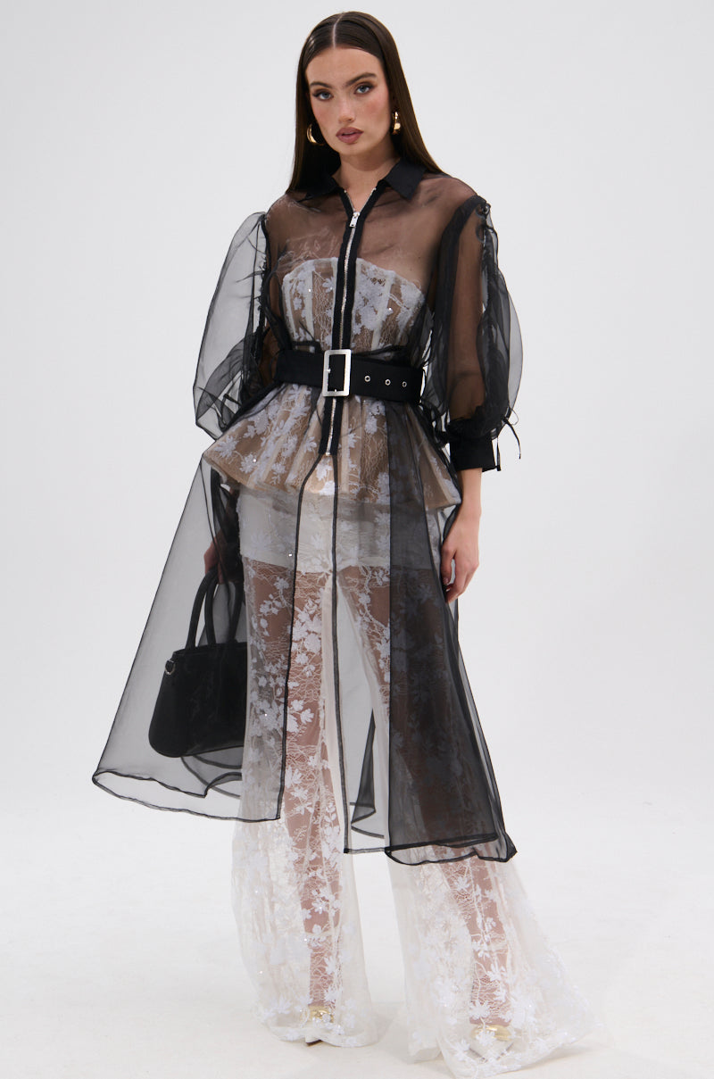 CAN I KICK IT ORGANZA TRENCH