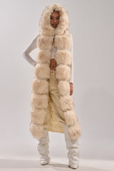 LUXURIOUS FAUX FUR HOODED VEST