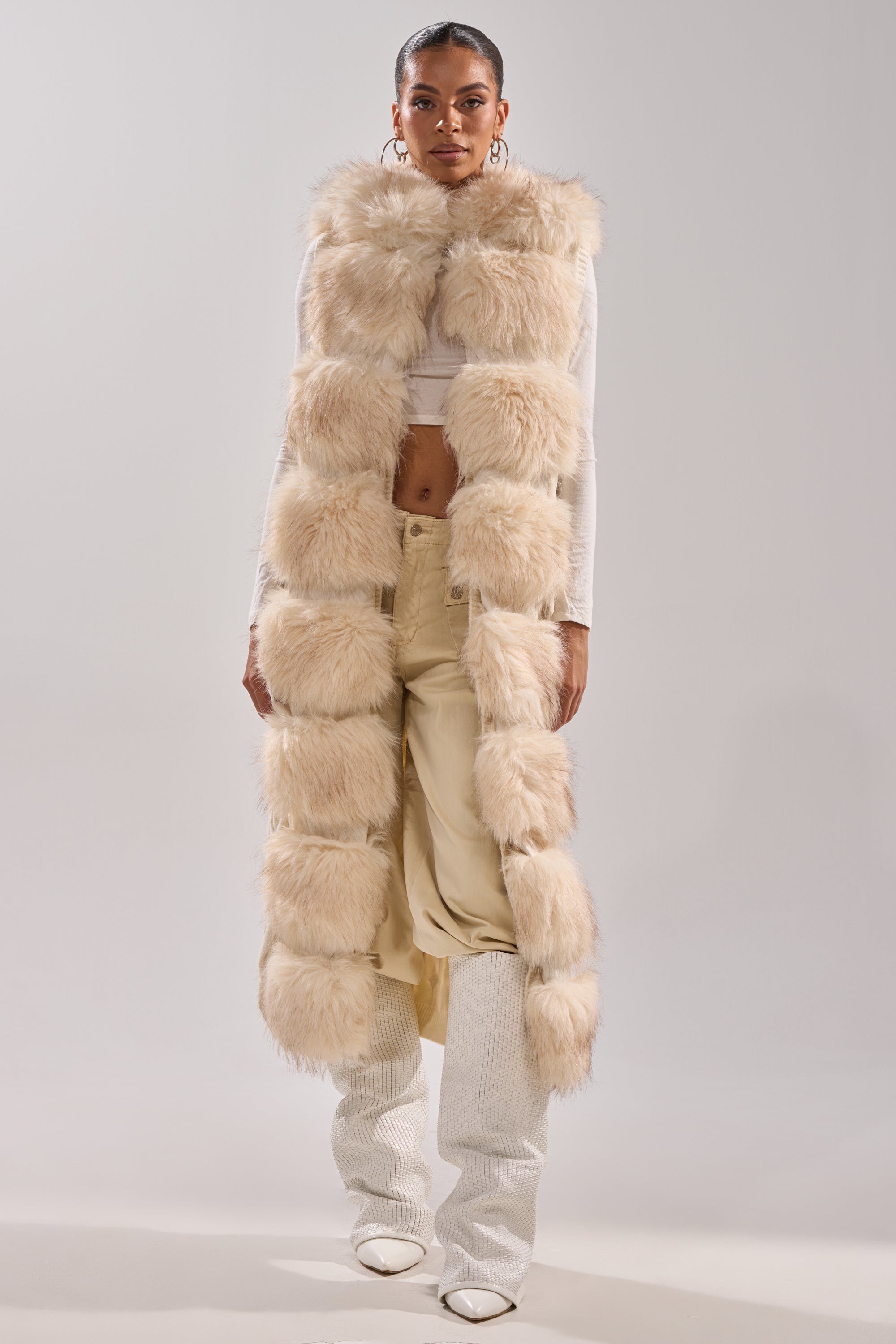 LUXURIOUS FAUX FUR HOODED VEST