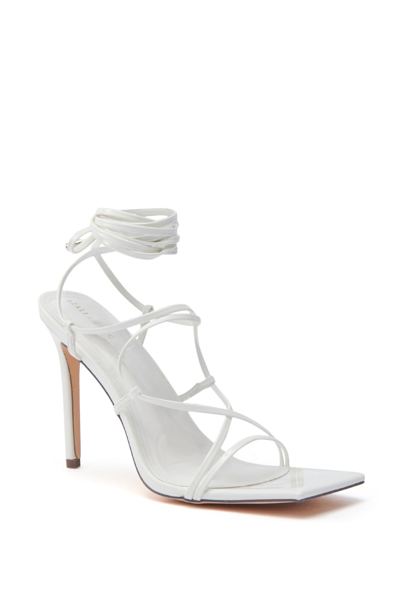 AZALEA WANG LAURA WHITE STILETTO SANDAL