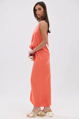 KNOT MY PROBLEM SATIN MIDI DRESS