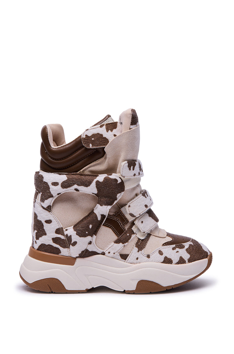 MARANTO COW COLOR BLOCKED WEDGE SNEAKER