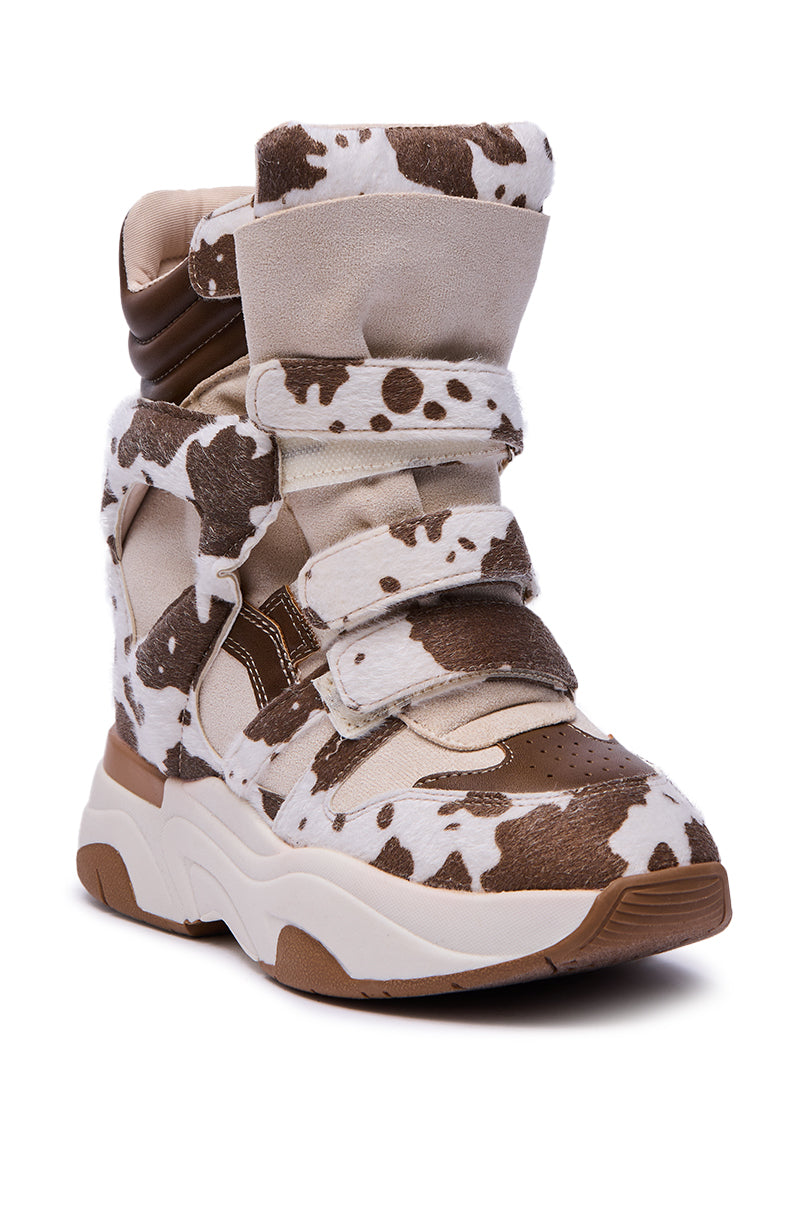 MARANTO COW COLOR BLOCKED WEDGE SNEAKER