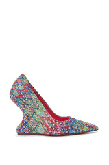 AZALEA WANG MAYUR MULTI WEDGE PUMP WITH STUD DETAIL