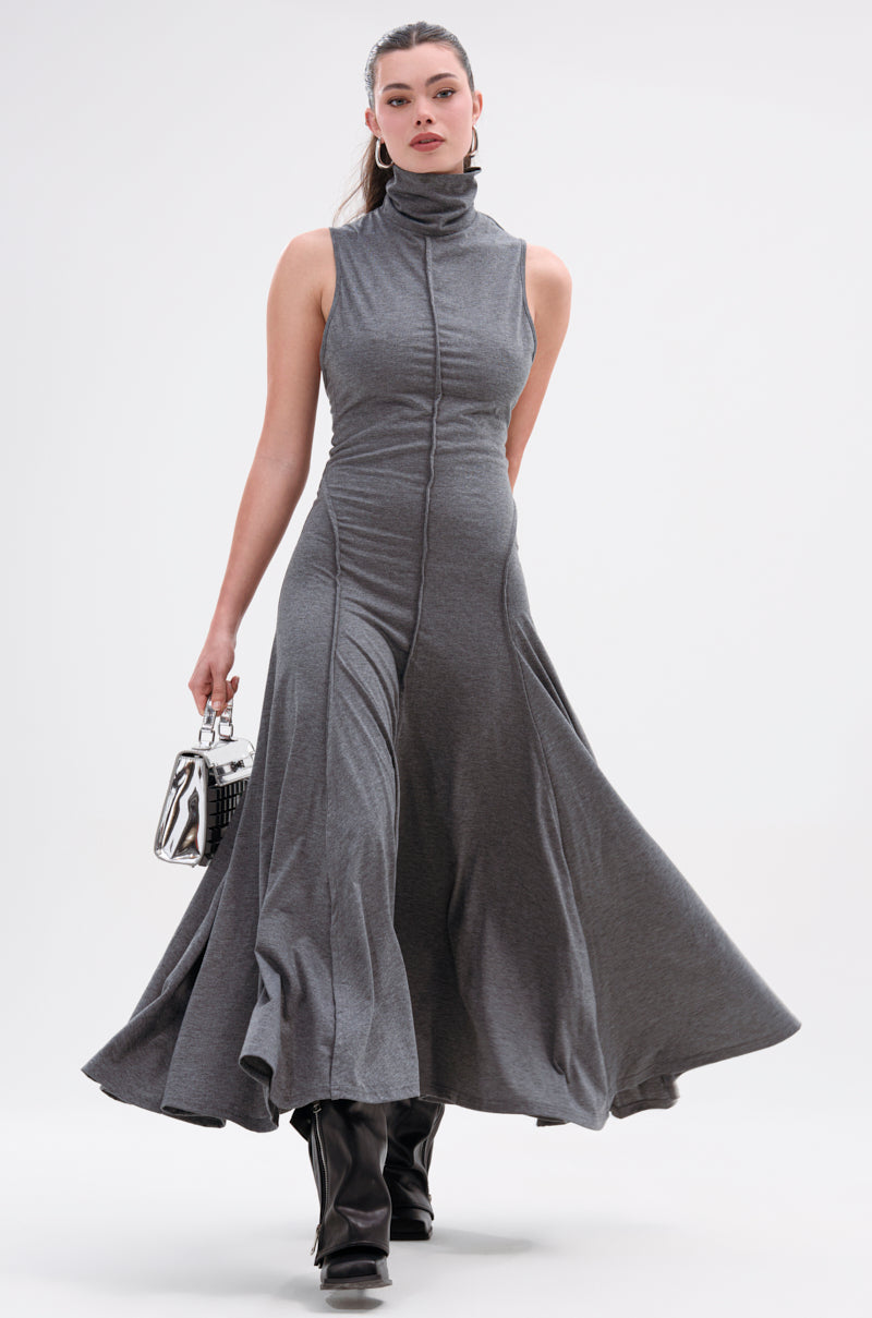 DONT GIVE UP MOCK NECK KNIT MAXI DRESS