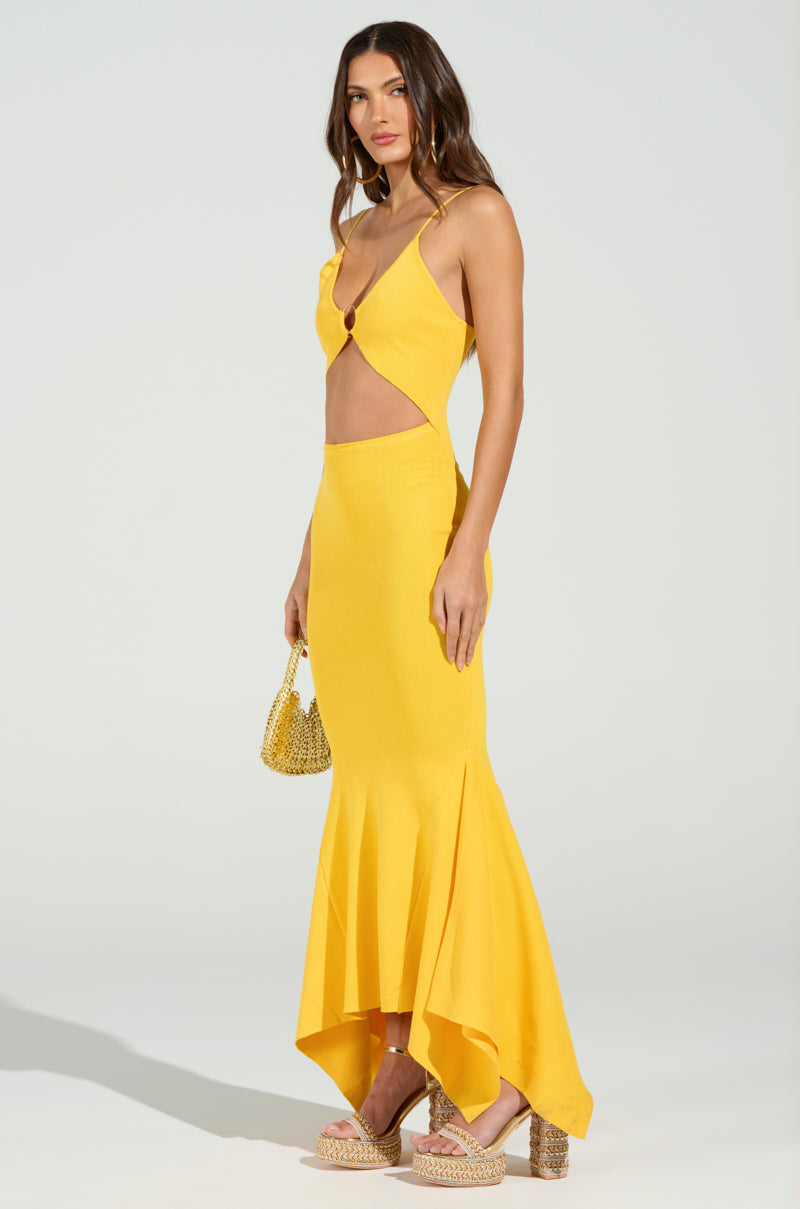 LOOKING FOR FUN KNIT MAXI DRESS IN YELLOW