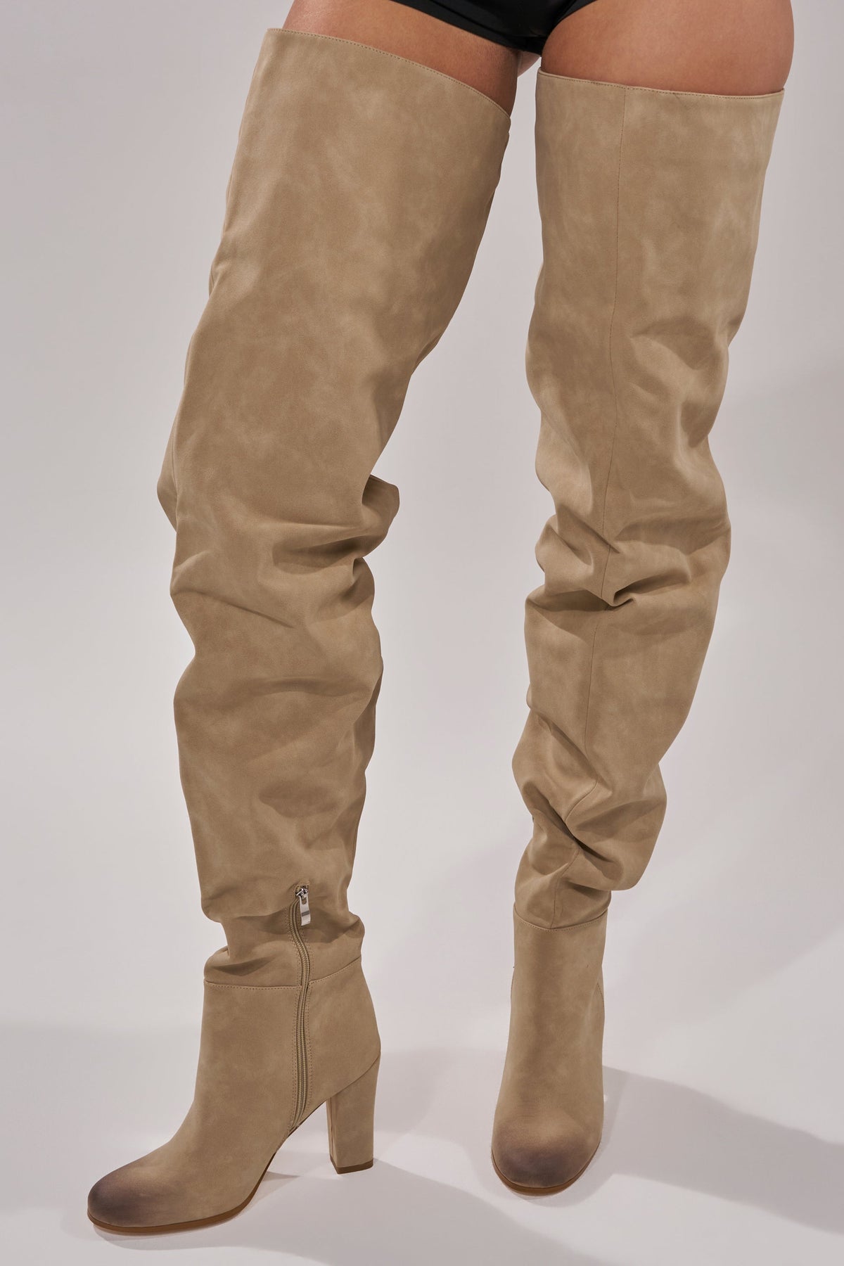 AZALEA WANG NANETTE TAUPE SLOUCHY BOOT