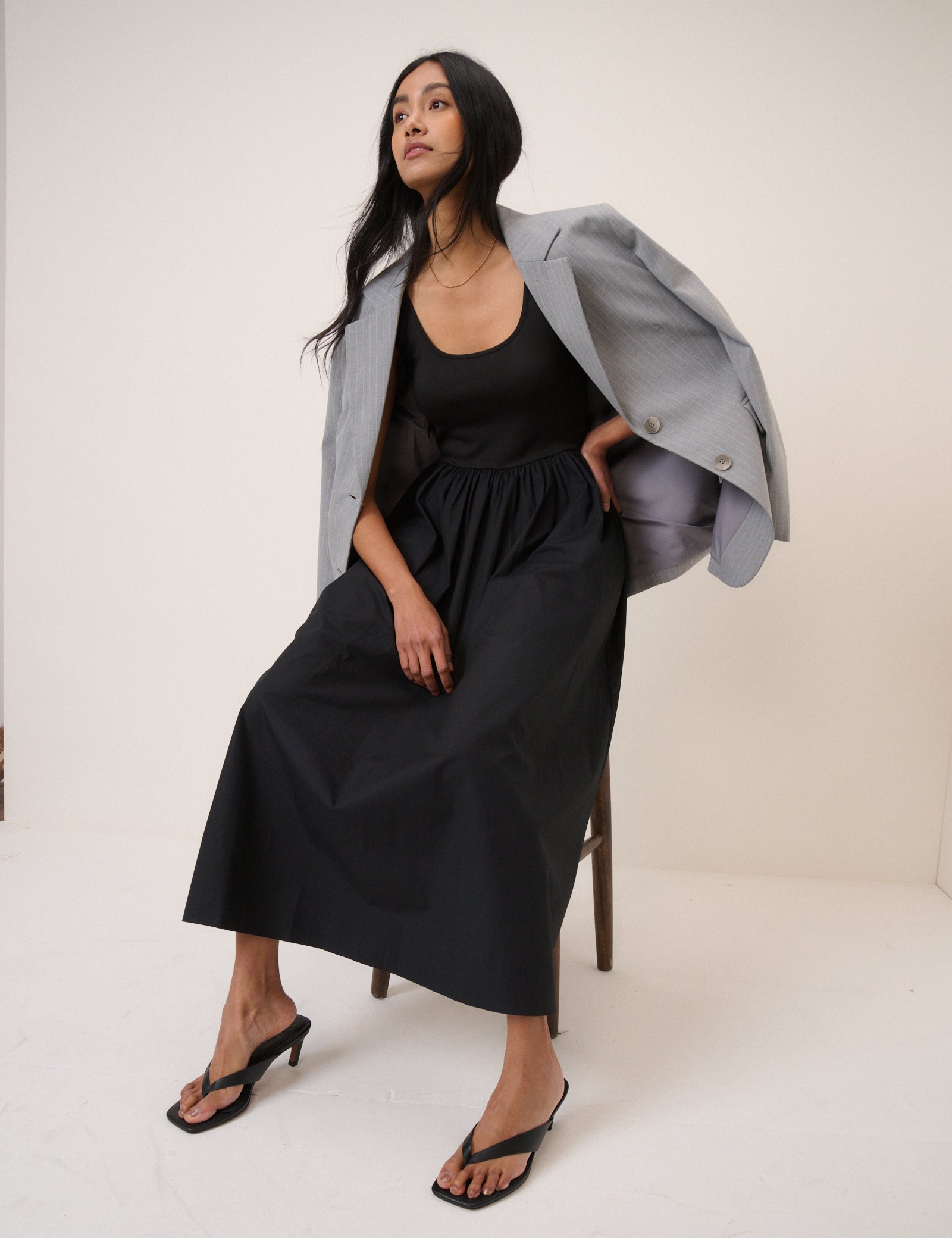 Black Sleeveless Colorado Midi Dress