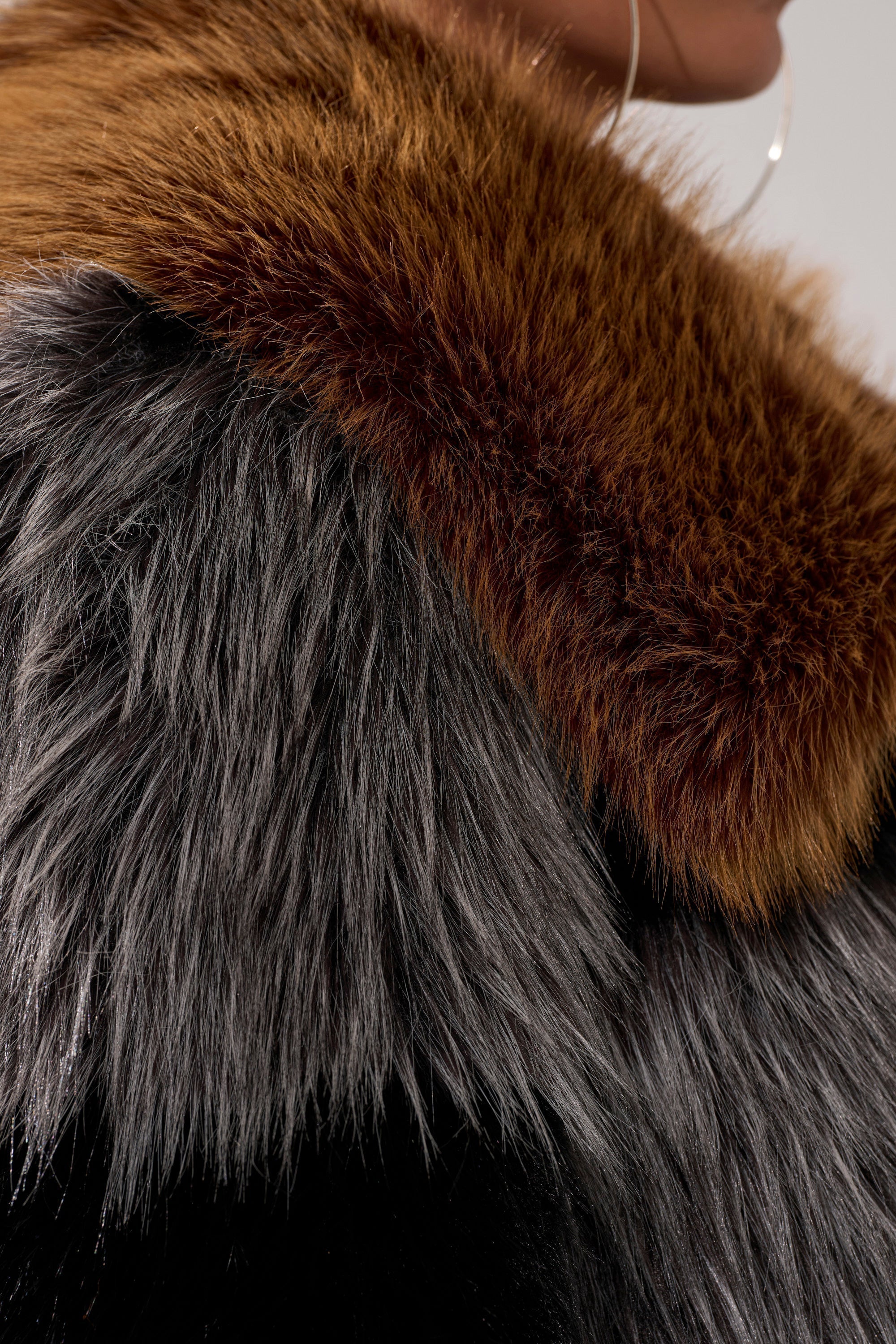HAZEL PATCHWORK FAUX FUR COAT