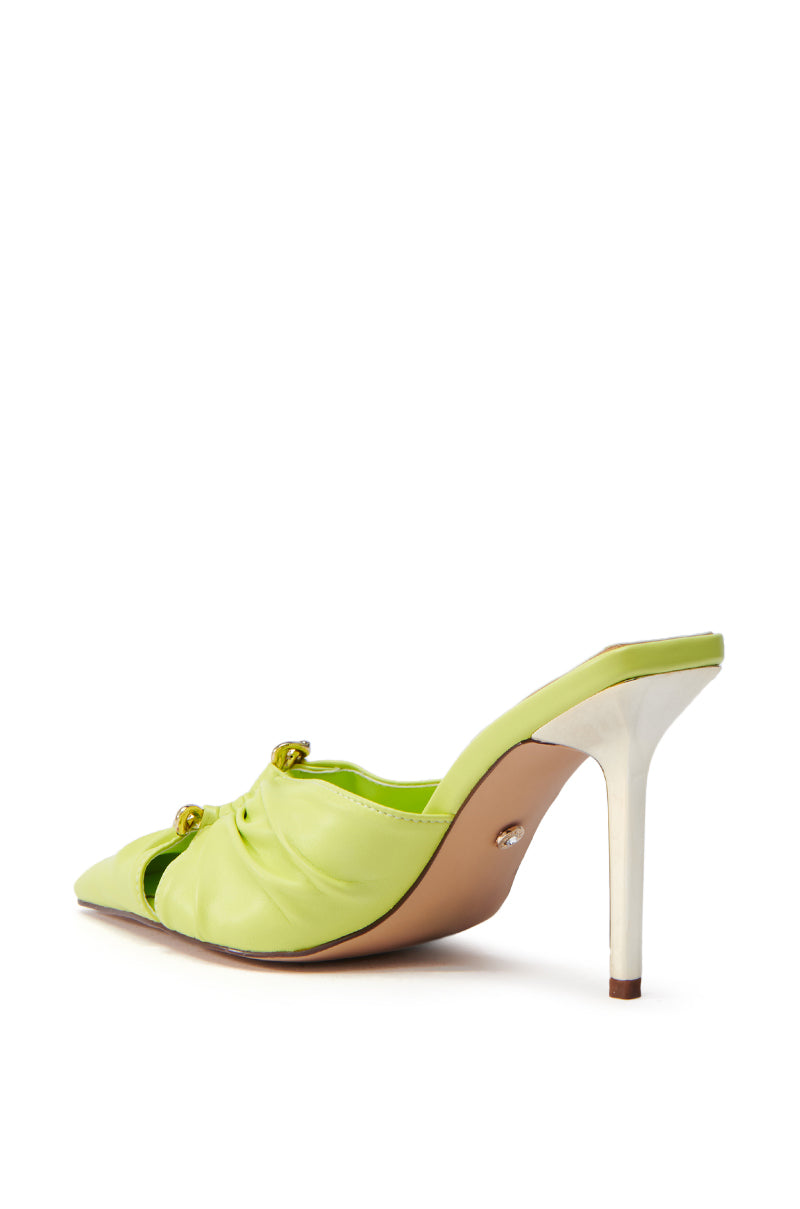 AZALEA WANG OTZARA YELLOW STILETTO PUMP