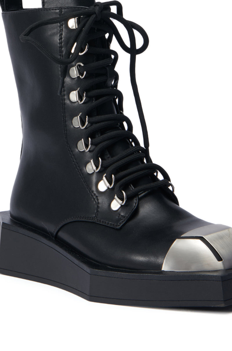 AZALEA WANG PEMA BLACK FLAT BOOTIE
