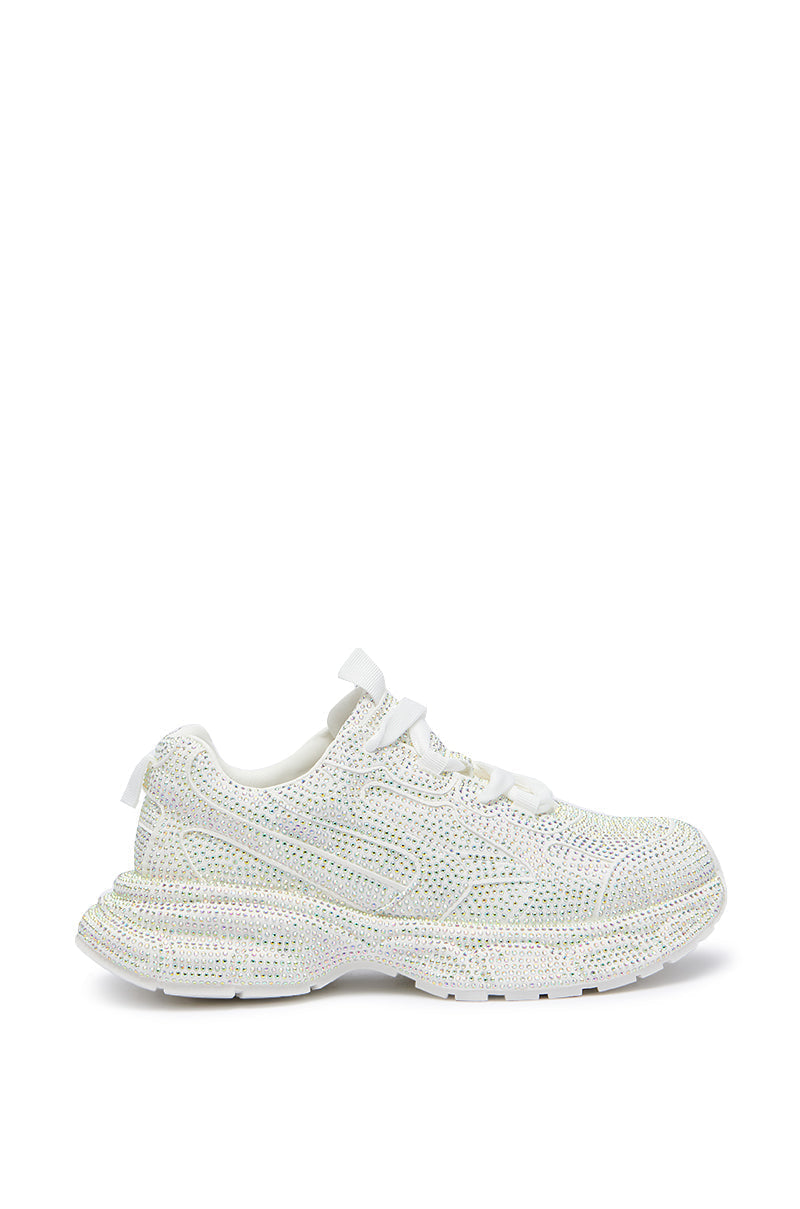 PRINCESS WHITE EMBELLISHED SNEAKER
