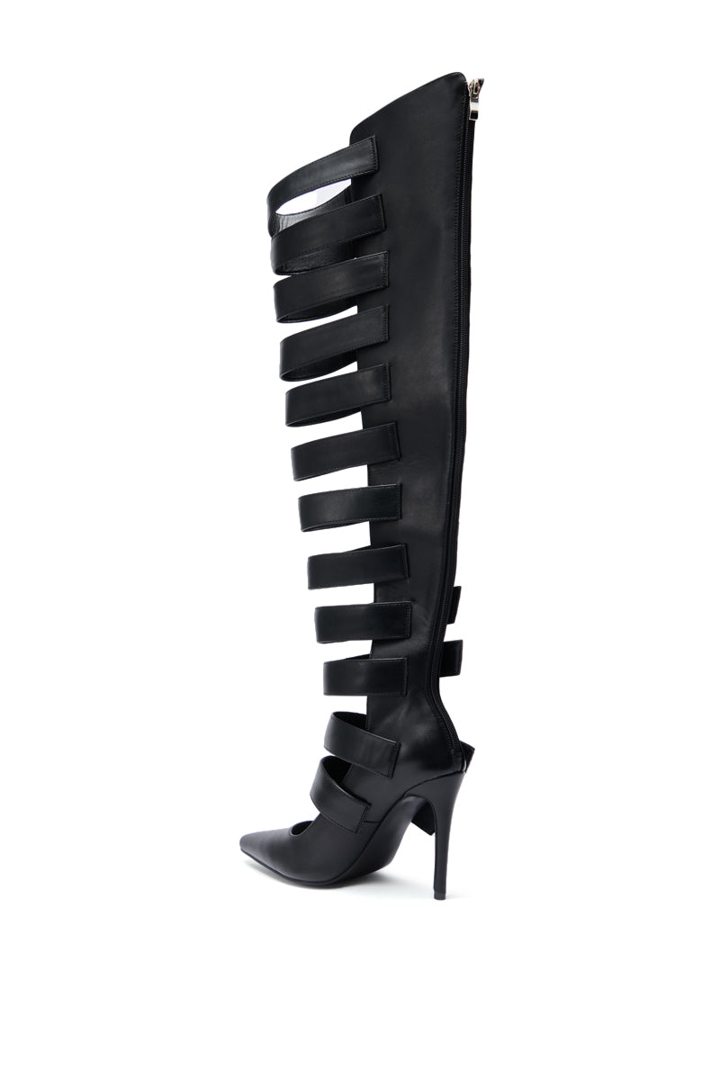 AZALEA WANG REIN BLACK THIGH HIGH BOOT