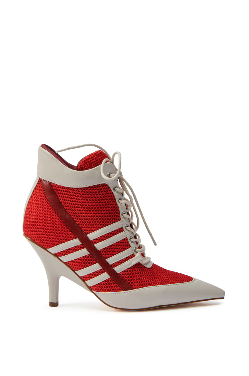 AZALEA WANG ROBERT RED SPORTY SNEAKER LOOK BOOTIE