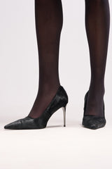 AZALEA WANG ROSEE BLACK PONY HAIR PUMP
