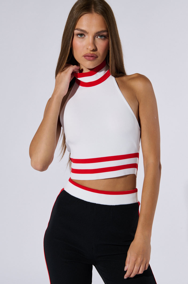 RAYE CROPPED HALTER TOP