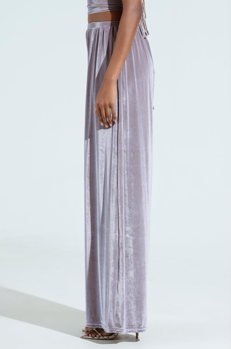 FEELS GOOD  WIDE LEG VELVET PANT