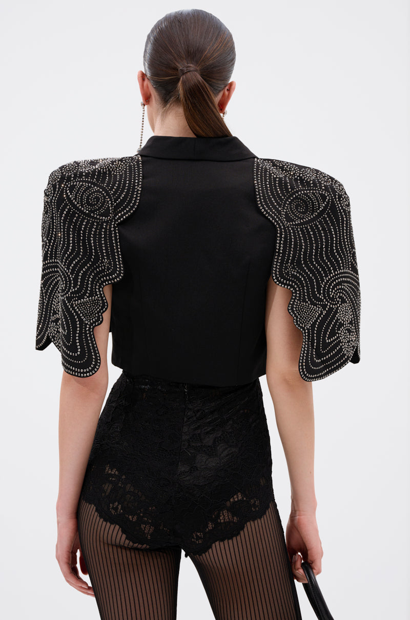 JUST WATCH EMBELLISHED CAPE