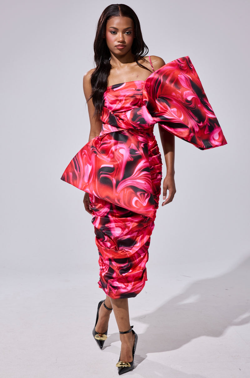 ONE OF ONE BOW MIDI DRESS
